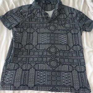 Black & white Express cotton button-up